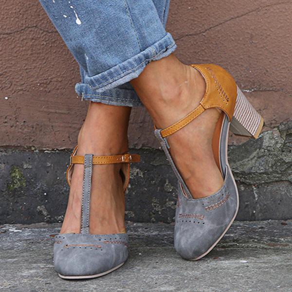 Sandali da donna Morgiane – Eleganti sandali chiusi con tacco a blocco e cinturino regolabile alla caviglia