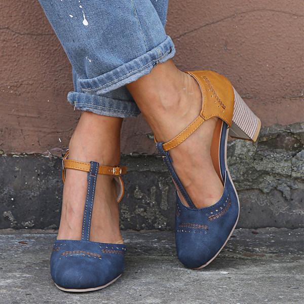 Sandali da donna Morgiane – Eleganti sandali chiusi con tacco a blocco e cinturino regolabile alla caviglia