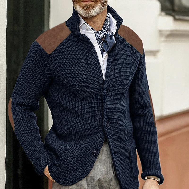 Edward Blazer Homme Vintage – Col Montant Élégant, Manches Longues & Style Intemporel