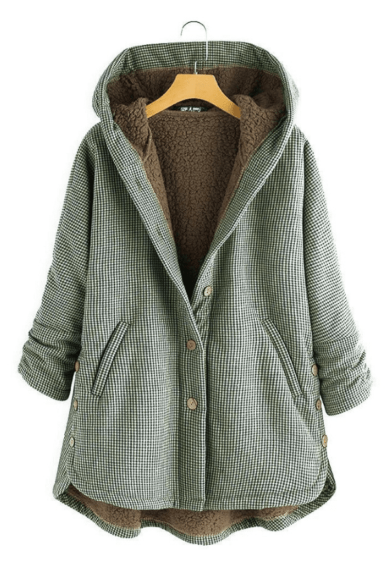 Elowyn Veste Femme Hiver à Capuche – Veste Peluche Oversize Chic & Chaude Plus-Size