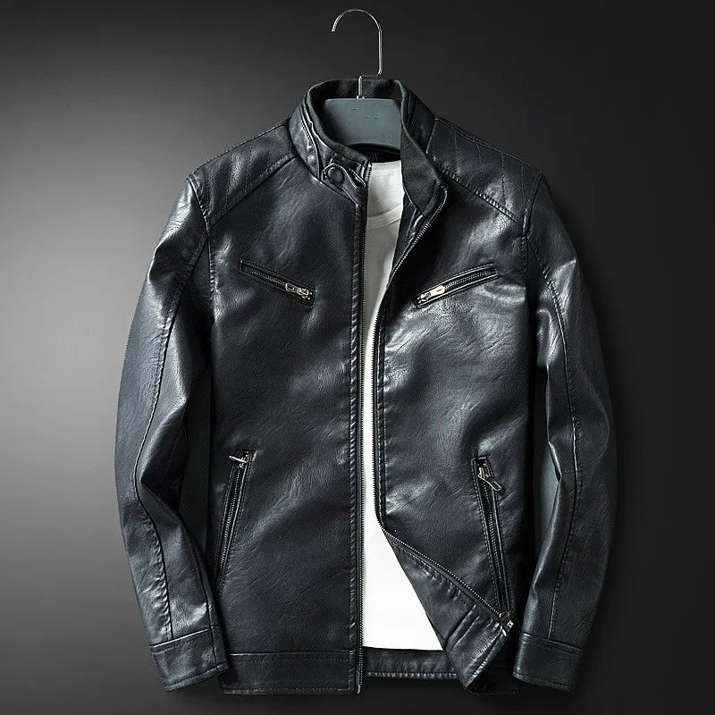 Fred Veste Homme en Cuir – Coupe Régulière, Multiples Poches & Style Intemporel Élégant