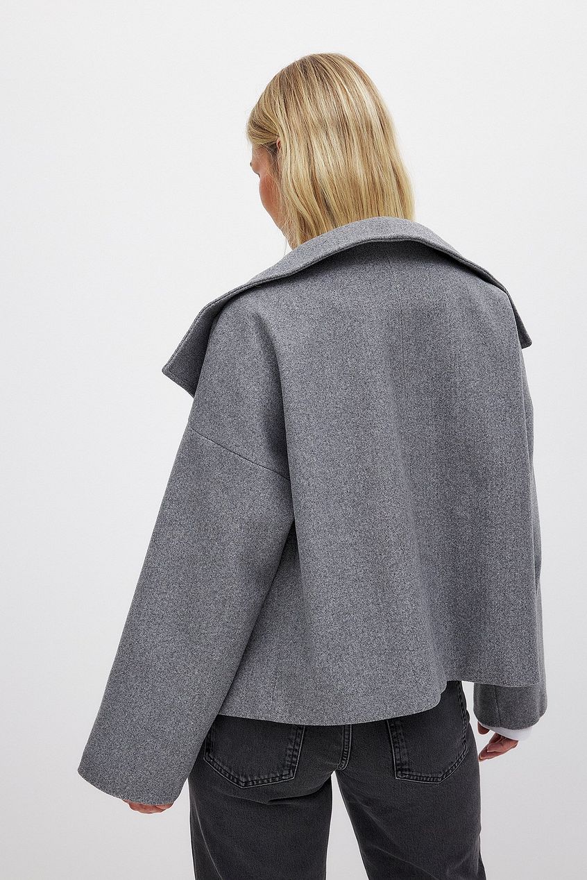 Zhane Manteau Femme en Laine Mélangée – Veste Oversize Croisée Chaude avec Coupe Structurée Élégante