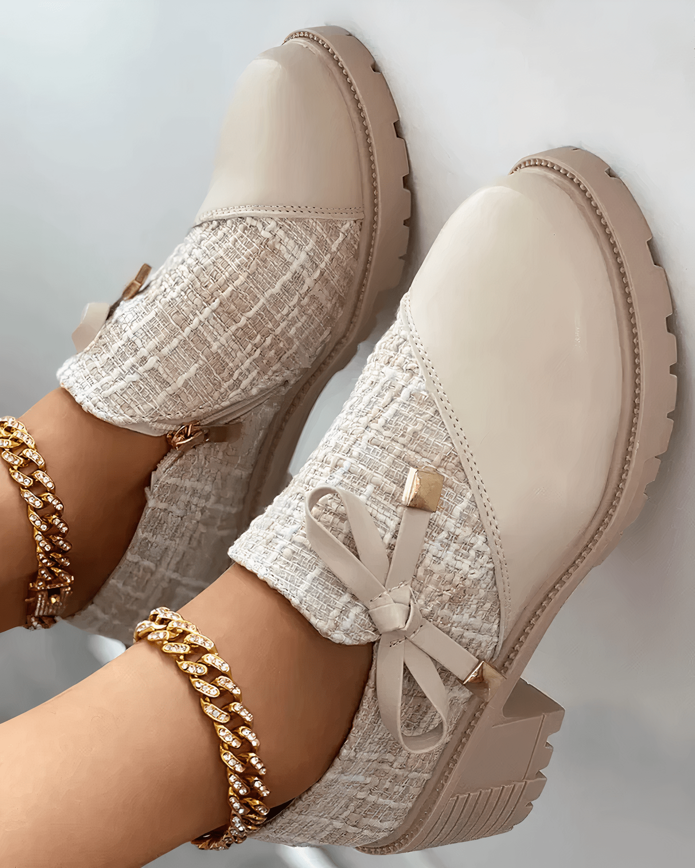 Chandni Mocassins à talon bloc pour femme – Bout arrondi élégant & semelle intérieure rembourrée pour un confort optimal