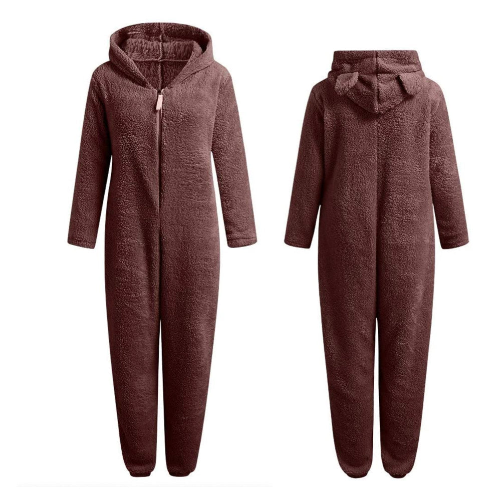 Ellie Φόρμα Fleece Γυναικεία – Μαλακή και Ζεστή Ολόσωμη Φόρμα με Κουκούλα & Φερμουάρ