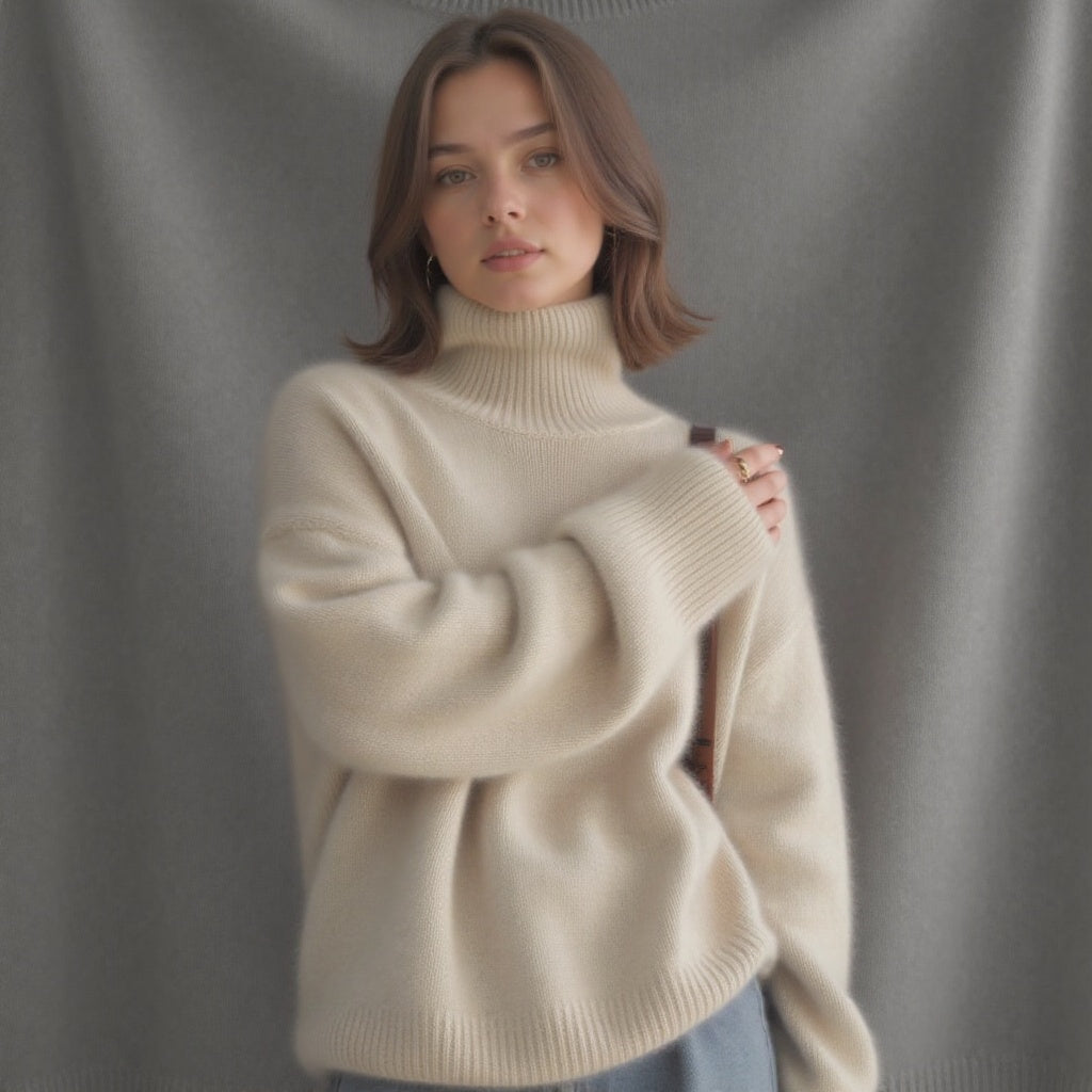 Maglione a collo alto oversize in cashmere da donna Sydney: morbido, caldo ed elegante