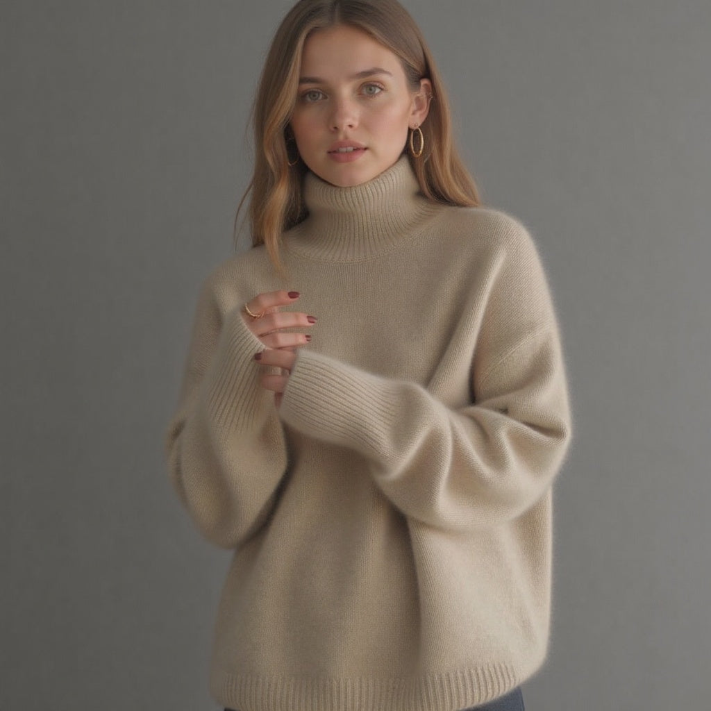 Maglione a collo alto oversize in cashmere da donna Sydney: morbido, caldo ed elegante