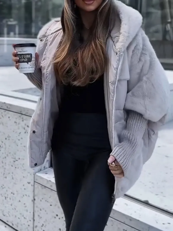 Camila Doudoune Winter Damen – Warme Steppjacke mit Strickbündchen & Eleganter Kragen