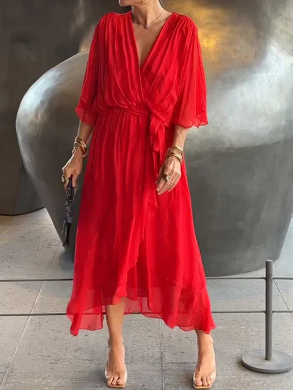 Abigail Robe Femme – Robe Élégante et Polyvalente avec Détails Chic pour le Travail & le Week-End