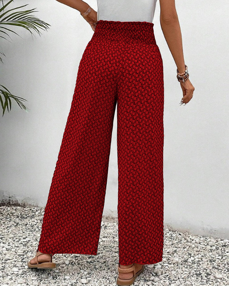 Pantaloni a gamba larga da donna Henriette: vita alta, vestibilità aderente e tessuto confortevole