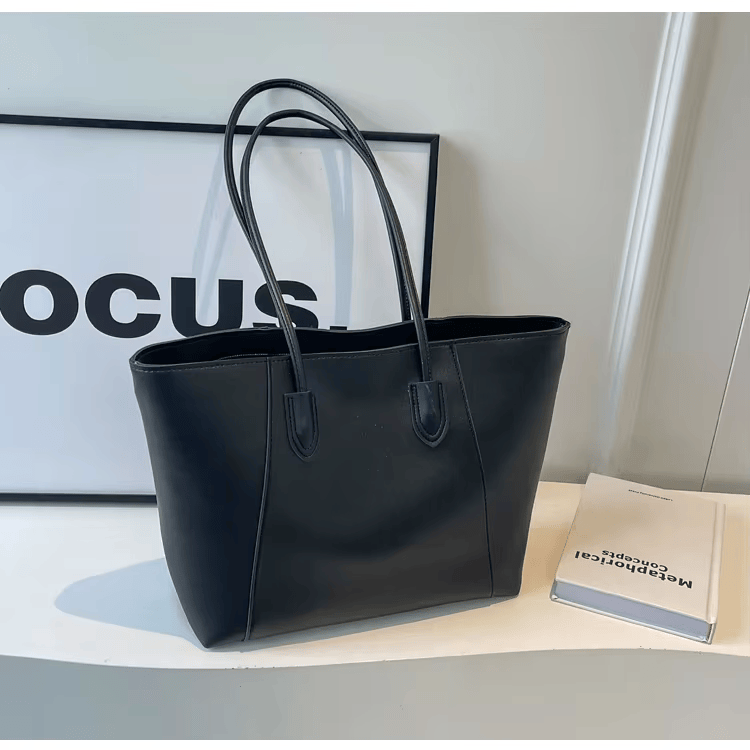 Jivika Geantă de mână pentru femei – Geantă mare din piele ecologică cu compartiment spațios și buzunare interioare