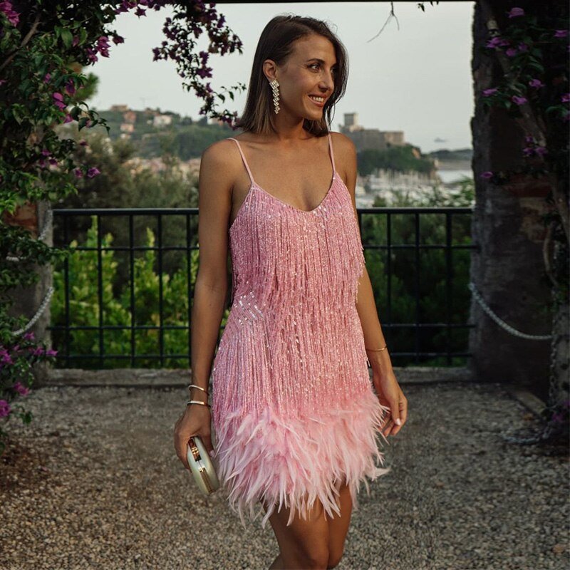 Abito da cocktail da donna Samantha - Abito aderente con paillettes e taglio elegante per le occasioni speciali