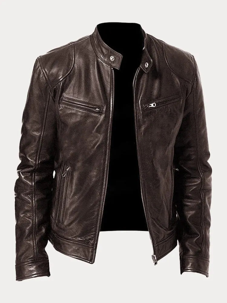 Dave Veste Biker Homme – Cuir PU Tendance avec Coupe Classique & Doublure Douce en Coton