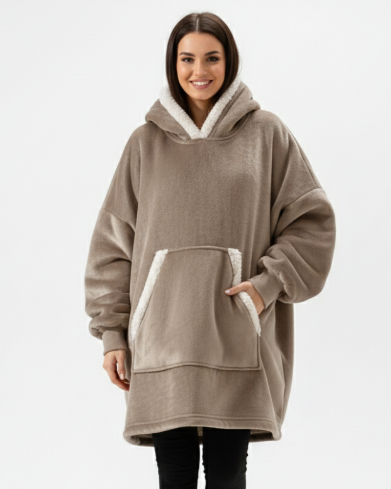 Bluza z kapturem Olla dla kobiet – luźna bluza z kapturem z przednią kieszenią, styl casualowy