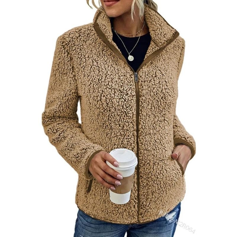 Kristal Veste Polaire Femme pour l’Hiver – Manteau chaud et léger à fermeture éclair avec style casual moderne