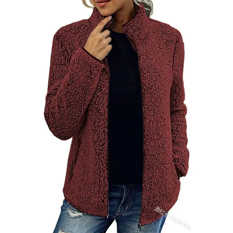 Kristal Veste Polaire Femme pour l’Hiver – Manteau chaud et léger à fermeture éclair avec style casual moderne