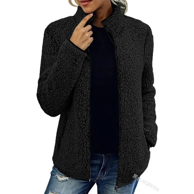Kristal Veste Polaire Femme pour l’Hiver – Manteau chaud et léger à fermeture éclair avec style casual moderne
