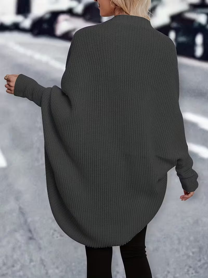 Madison Cardigan Tricoté Oversize pro ženy – Měkká zimní vrstva s volným střihem a předním rozparkem