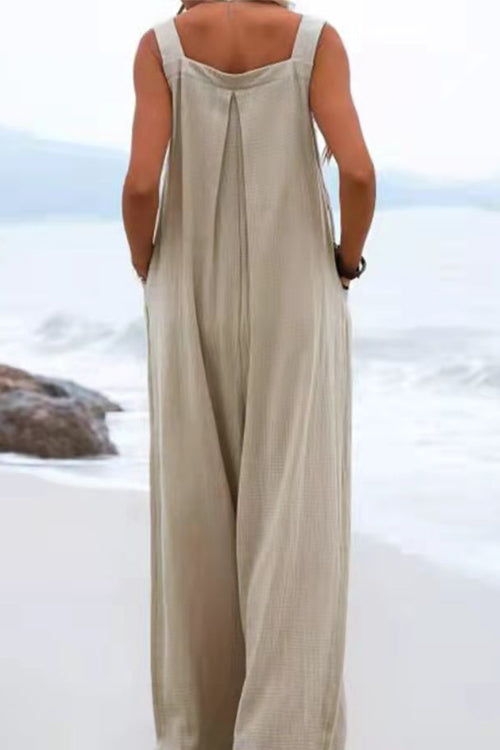 Salopette da donna Sophia: stile bohémien, pantaloni larghi e spalline sottili leggere