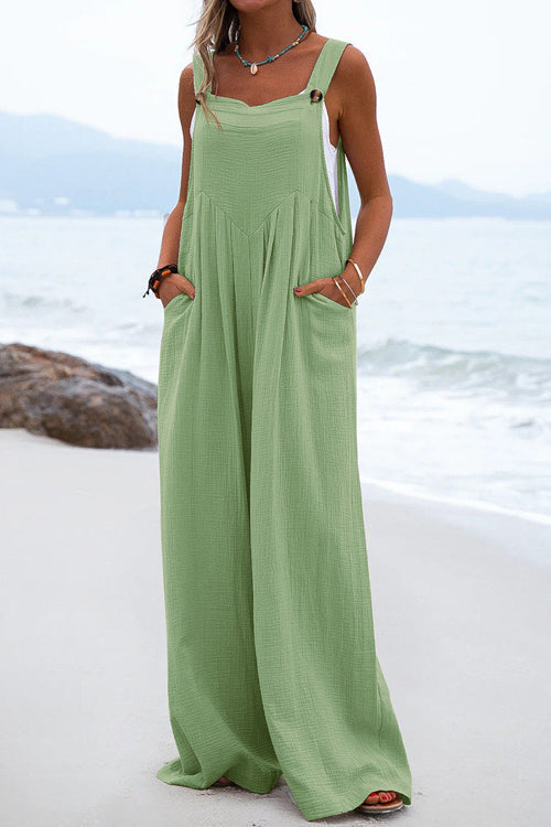Salopette da donna Sophia: stile bohémien, pantaloni larghi e spalline sottili leggere