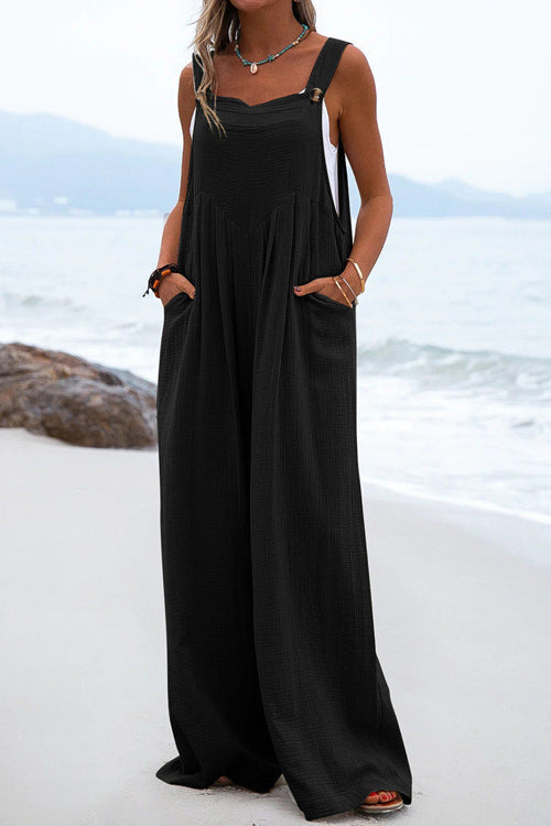 Salopette da donna Sophia: stile bohémien, pantaloni larghi e spalline sottili leggere