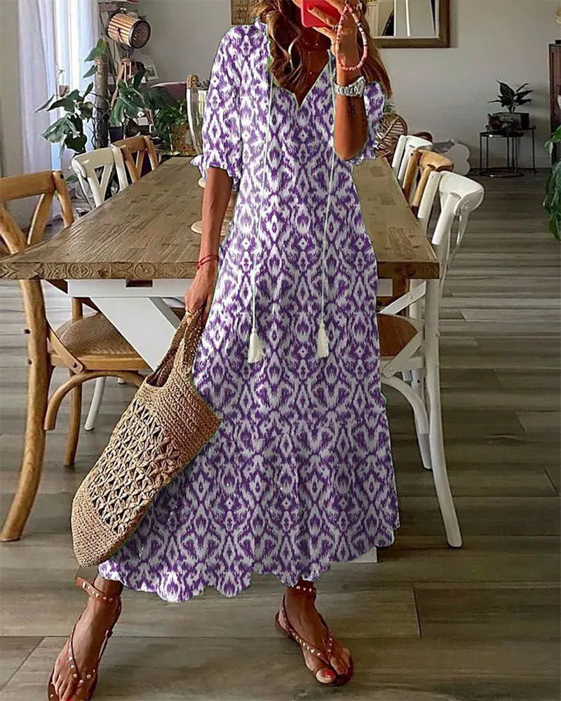 Abito lungo bianco da donna: stile bohémien chic, cotone leggero e stile estivo Ibiza