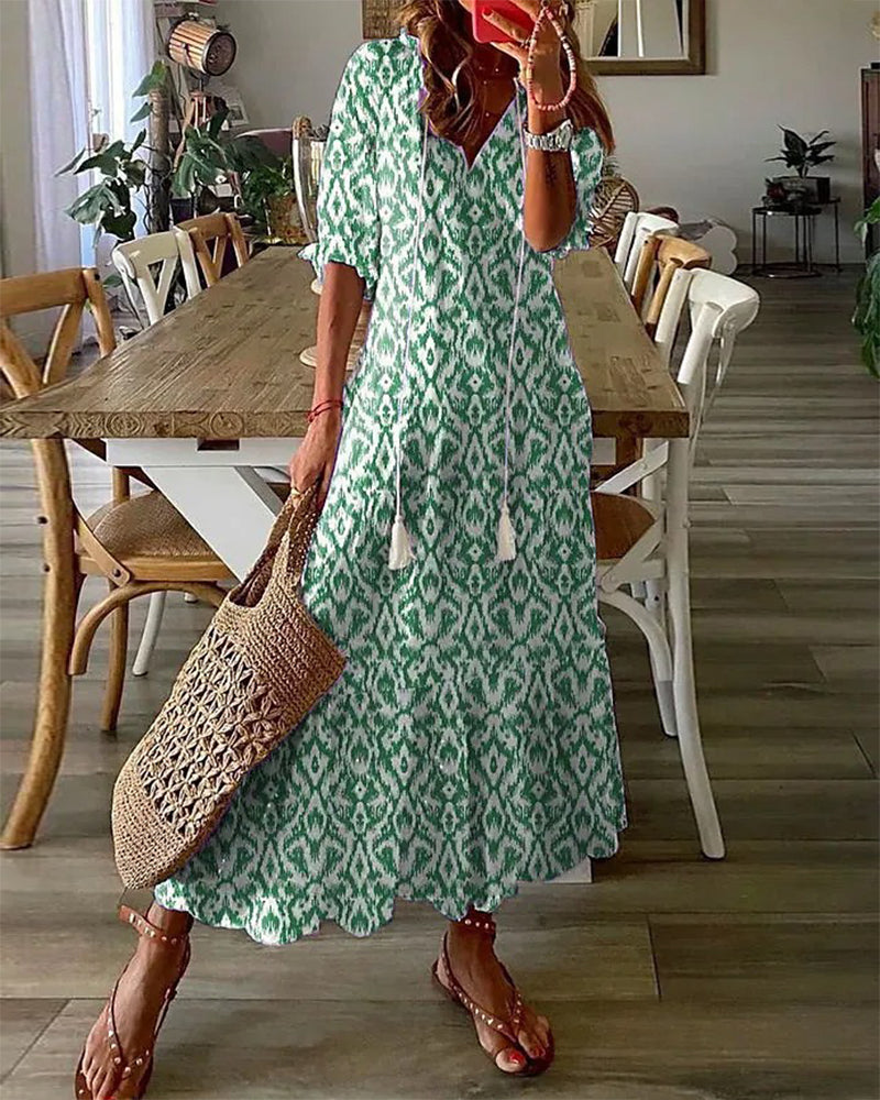 Abito lungo bianco da donna: stile bohémien chic, cotone leggero e stile estivo Ibiza