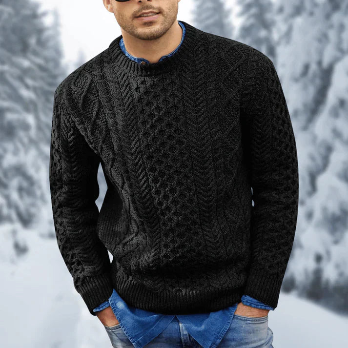 Othar Pull Homme – Pull Torsadé Chaud & Élégant en Maille Hiver Confortable