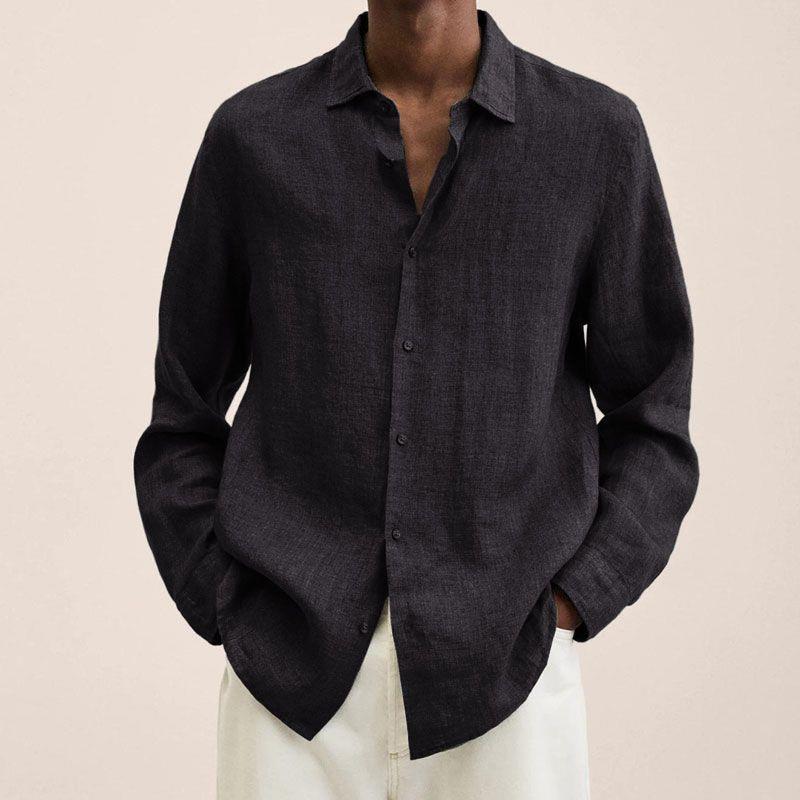 Camicia da uomo Giovanni – Lino traspirante, maniche lunghe, design classico ed elegante