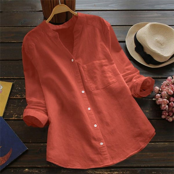 Camicia da donna Aloyse – Lino-cotone traspirante, vestibilità comoda e rilassata