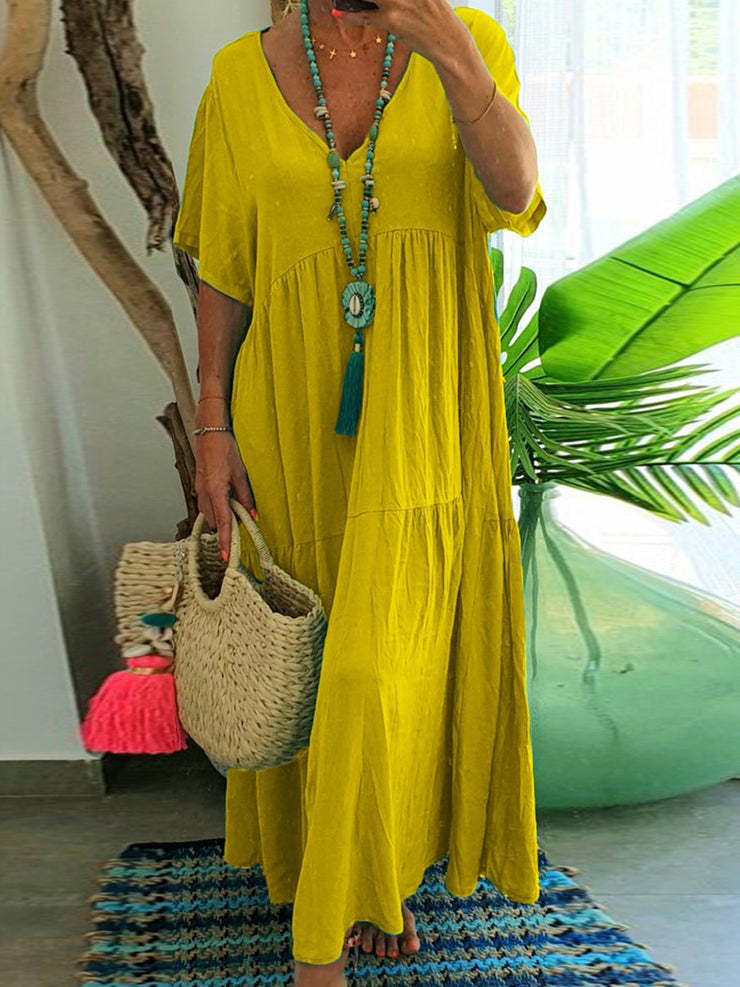 Abito lungo estivo da donna Saylor - Abito lungo bohémien ampio in stile casual per le vacanze e il tempo libero
