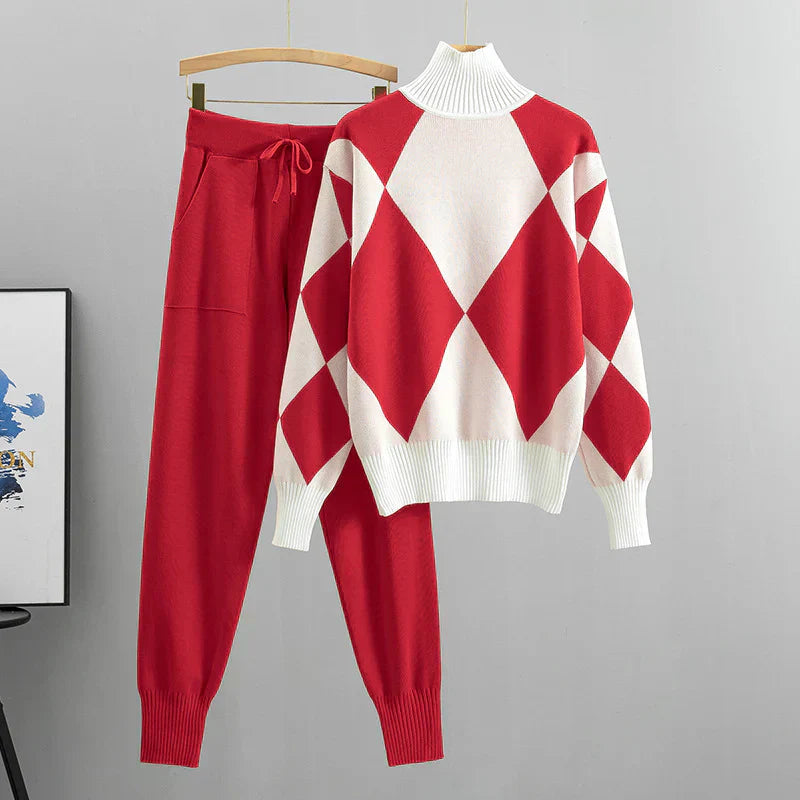 Completo da donna Ava: completo lavorato a maglia elegante e confortevole con stile moderno