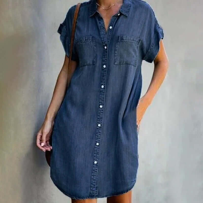 Robe en Jean Femme Valérie – Élégante Robe en Denim avec Coupe Flatteuse & Confort au Quotidien