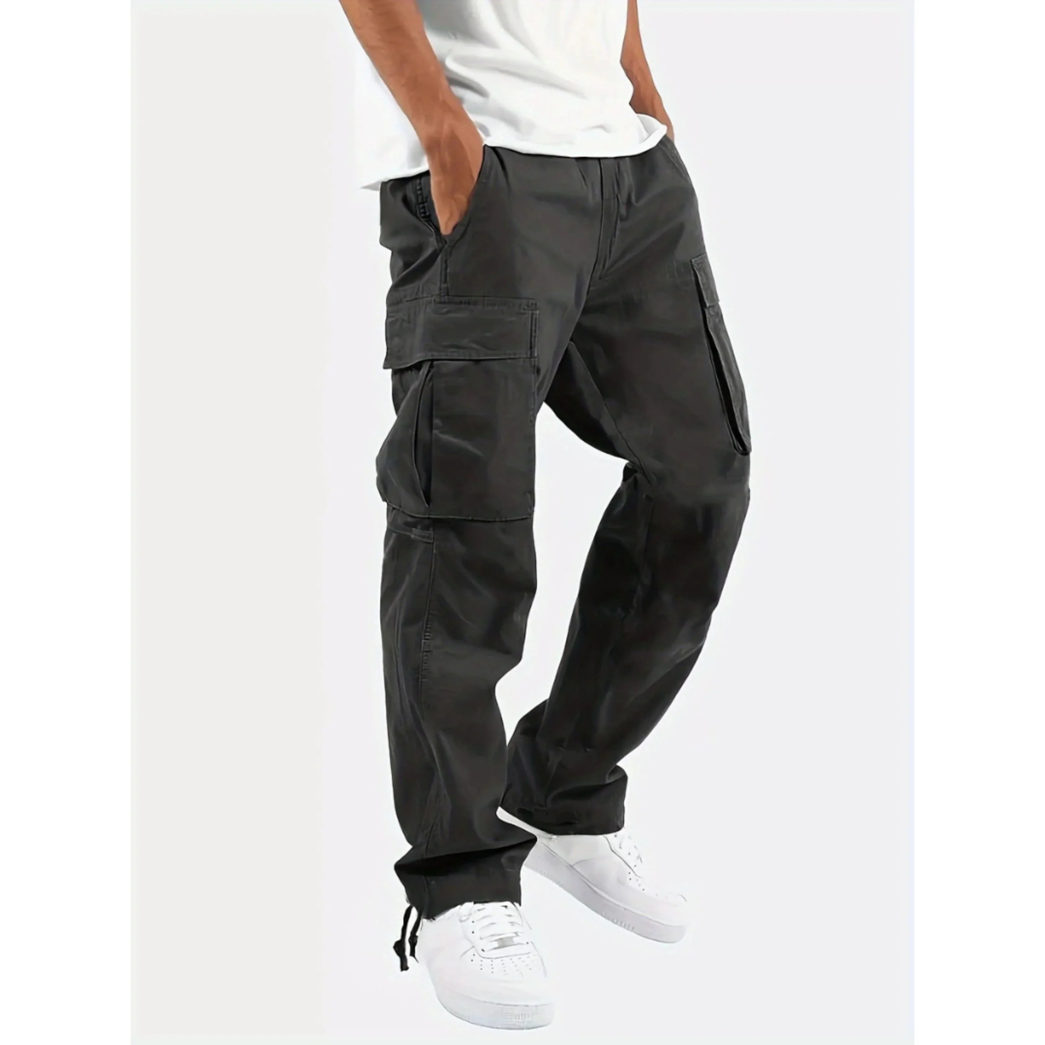 Lance Pantalon Homme – Pantalon Cargo à Coupe Droite Large, Confortable & Tendance