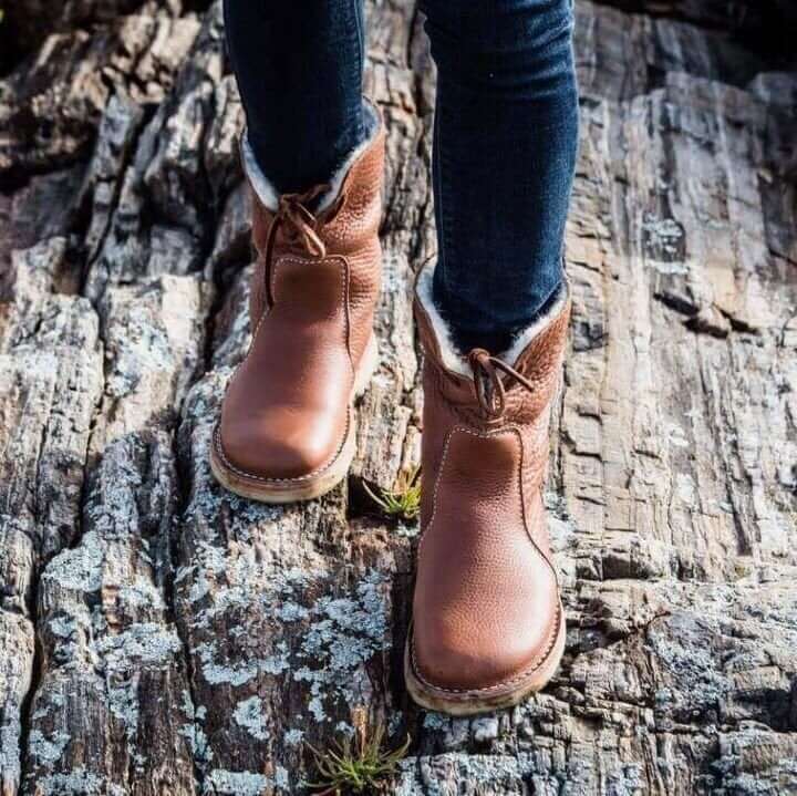 Emersyn Bottes Chauffantes Femme – Cuir Imperméable avec Doublure en Laine & Confort Hivernal