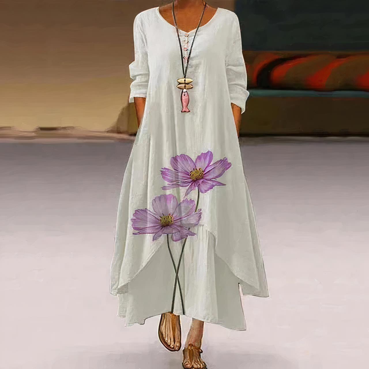 Abito in cotone da donna Lizbeth - Elegante abito ecologico e traspirante per tutte le stagioni