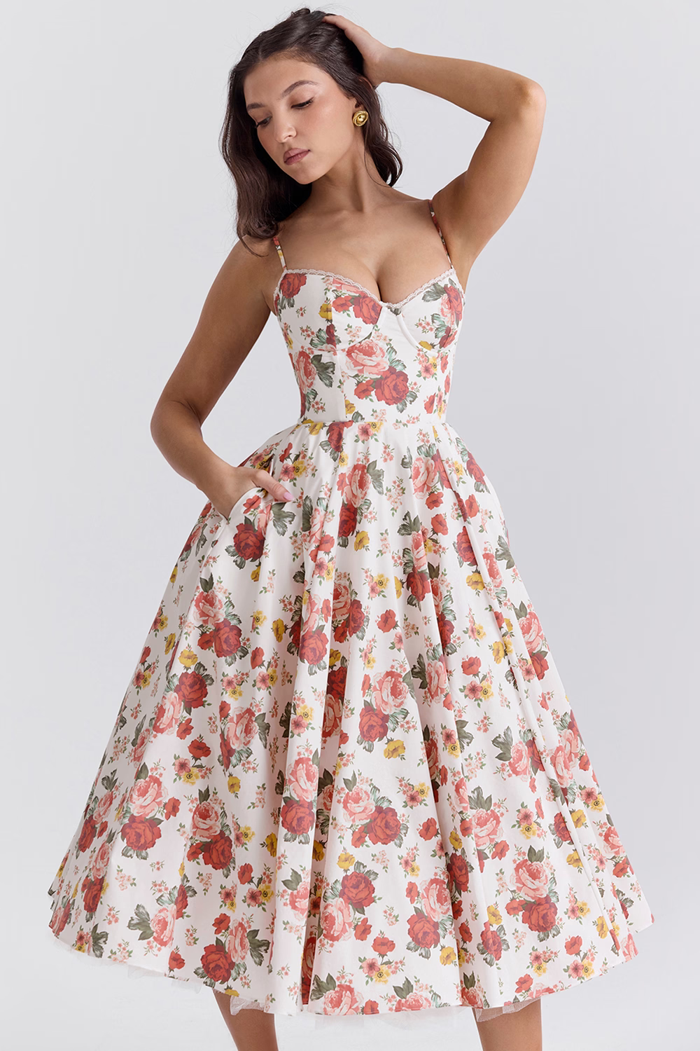 Abito midi da donna Dawn - Elegante abito in tulle con spalline regolabili e vestibilità comoda 
