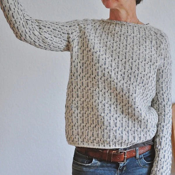 Maglione da donna Samira - Elegante maglione grigio a maniche lunghe, stile chic e confortevole