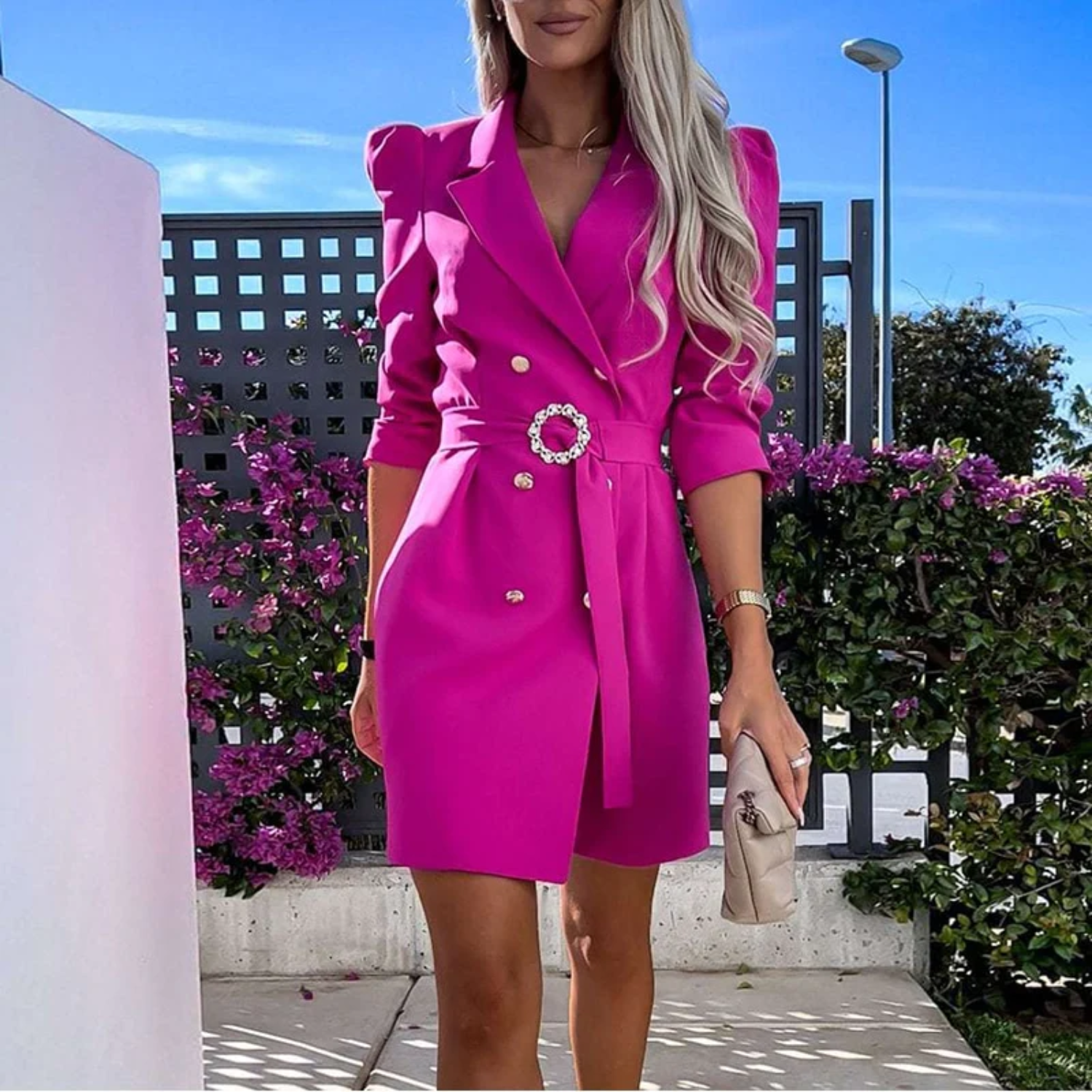 Bree Robe Blazer Femme – Look Marine Élégant avec Ceinture Ajustable & Coupe Polyvalente