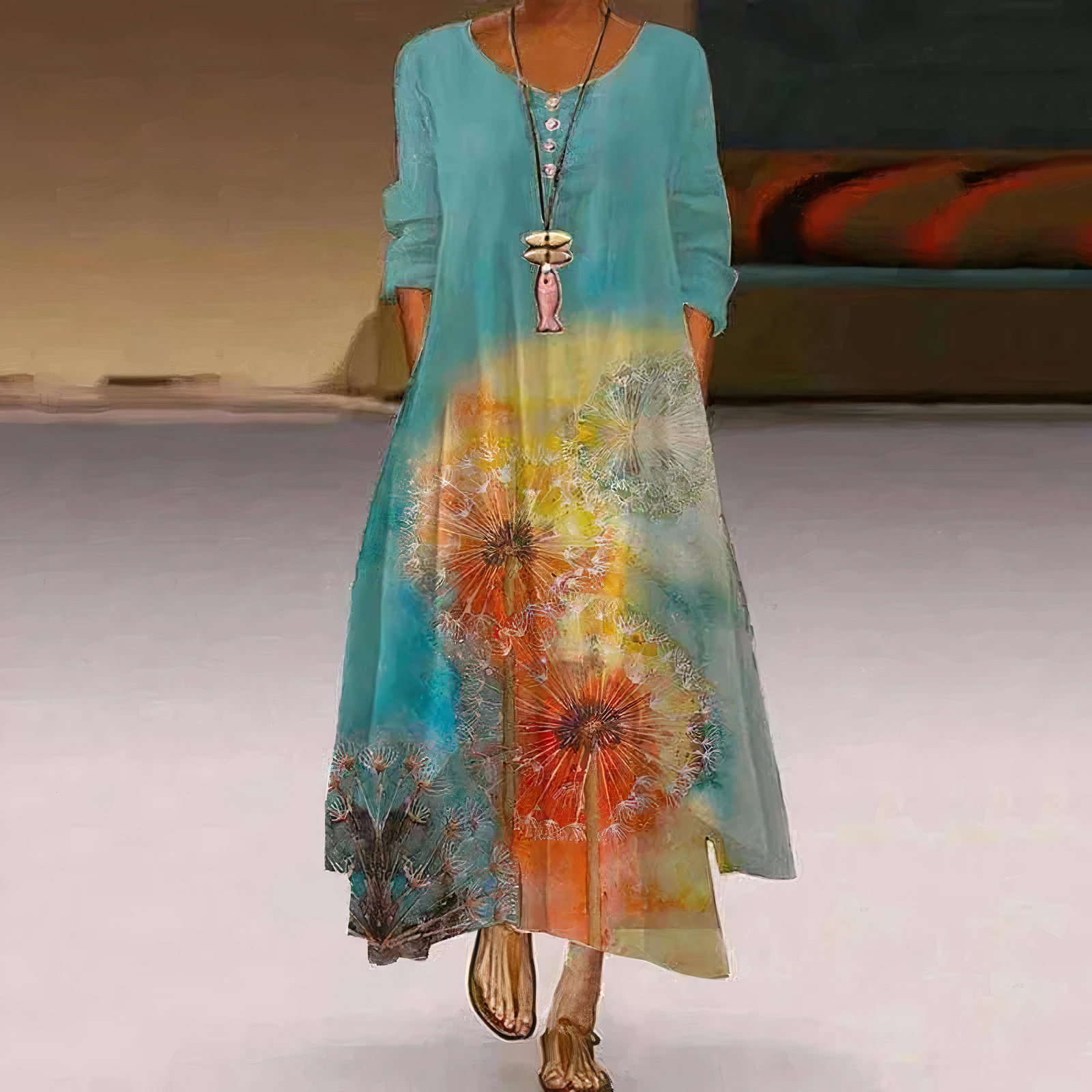 Abito in cotone da donna Lizbeth - Elegante abito ecologico e traspirante per tutte le stagioni