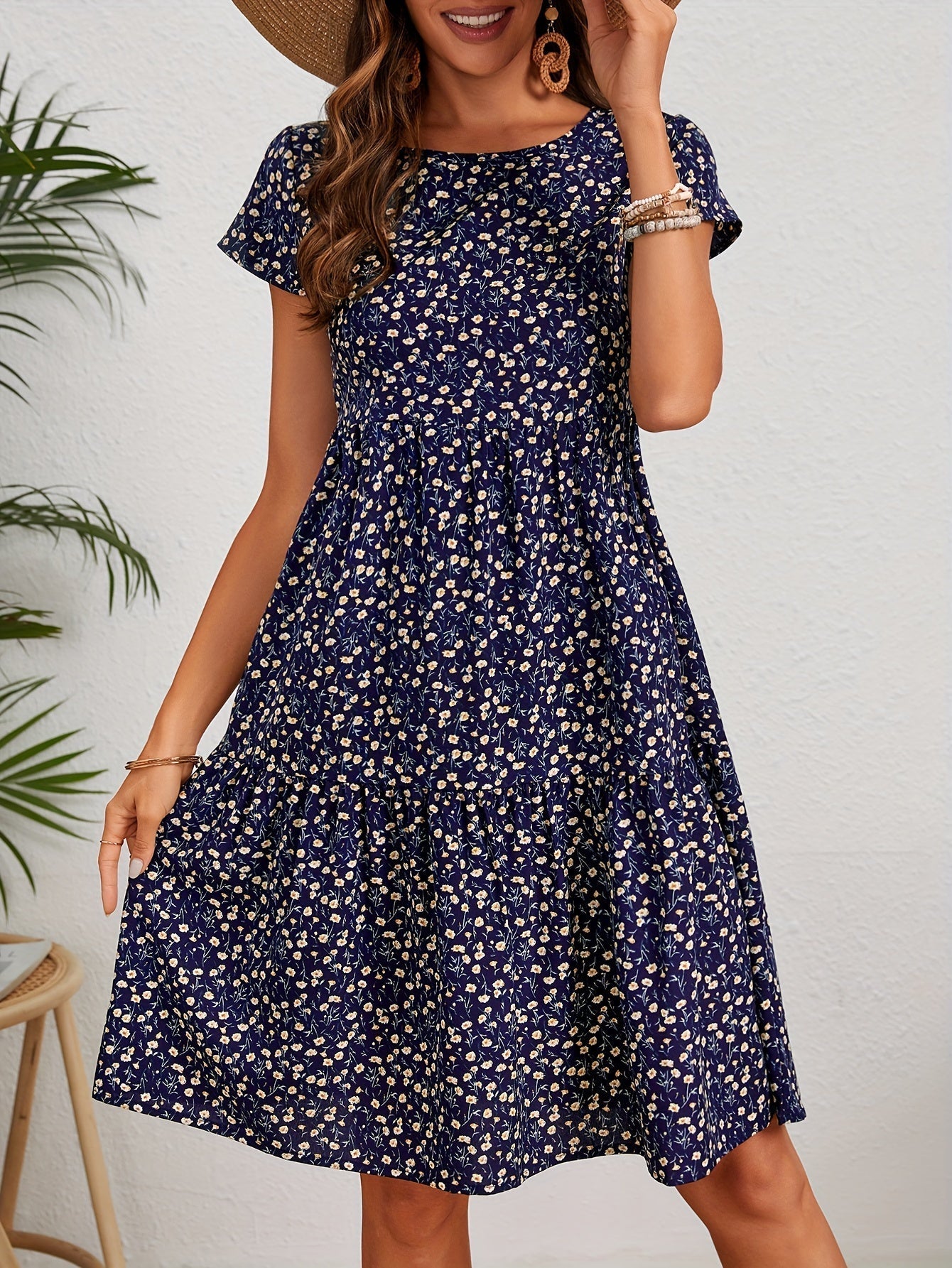 Abito estivo da donna Katie - Abito leggero in poliestere floreale con vestibilità comoda