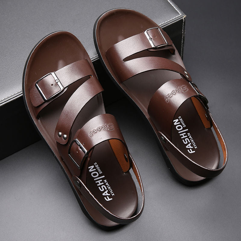 Antonio Sandales Homme – Sandales en Cuir Fendu avec Boucle pour Été & Style Décontracté
