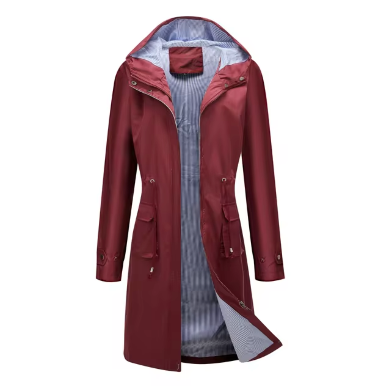Adelaide Manteau Femme – Longue Veste Imperméable avec Capuche & Coupe Féminine Respirante