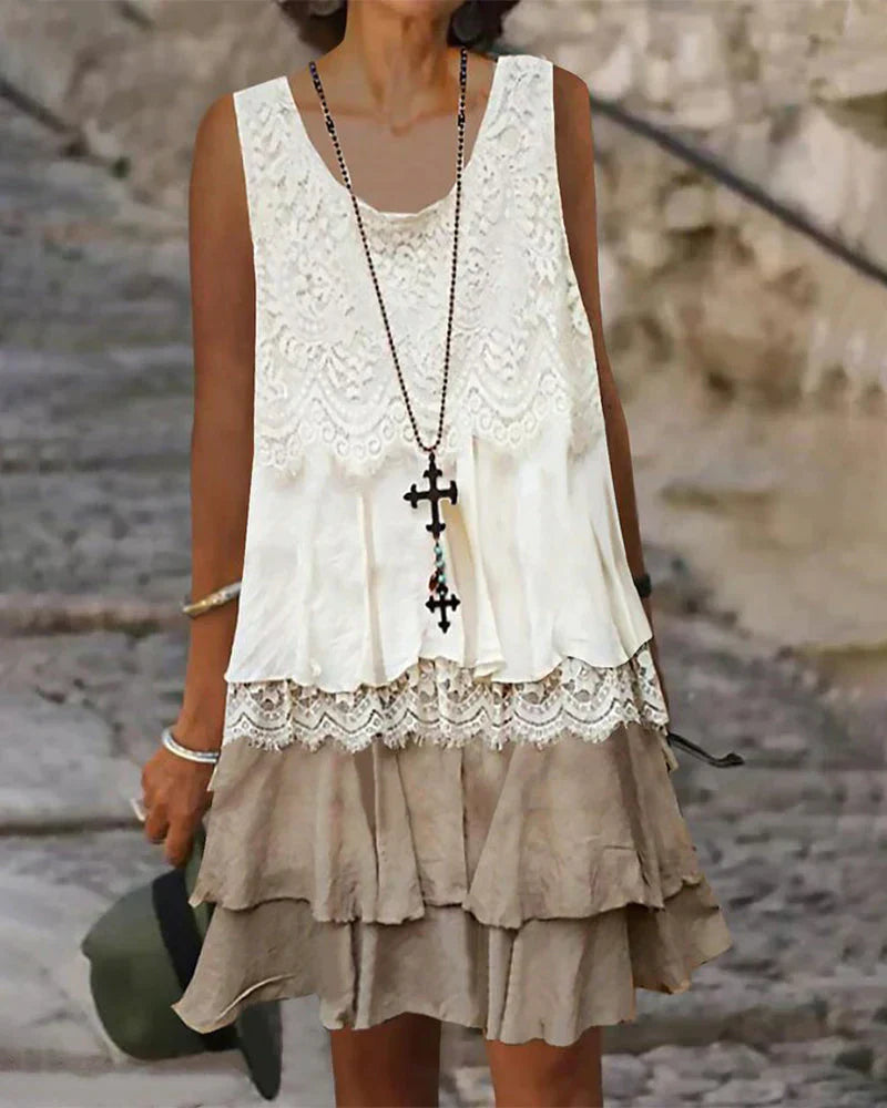 Abito in pizzo da donna Lili - Senza maniche, stile vintage e moderno per un'estate elegante