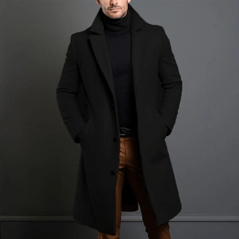 Edward Manteau d’Hiver Long pour Homme – Veste Isolée Chaude de Style Trench avec Coupe Classique et Élégante