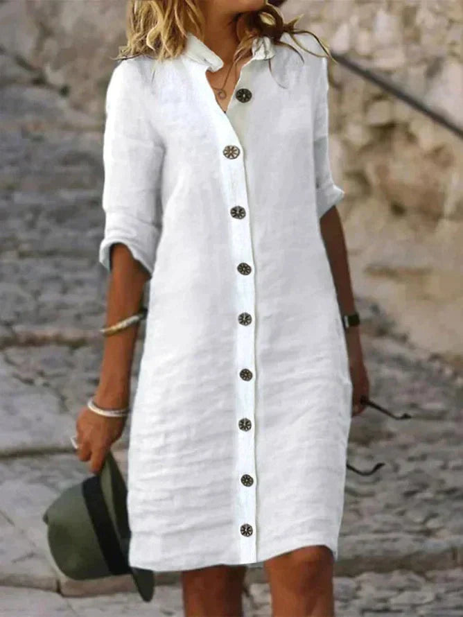 Abito semplice da donna Emika: abito classico, elegante e versatile da indossare tutti i giorni