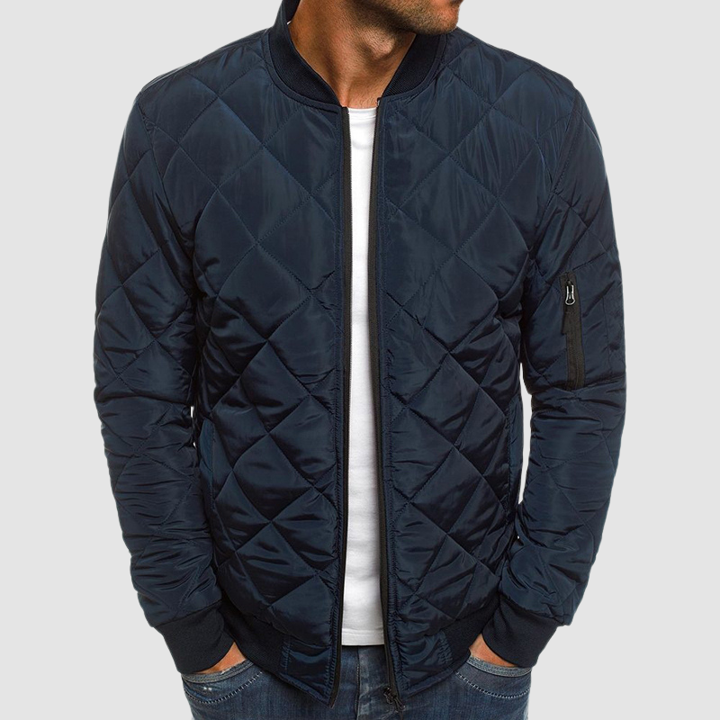 Benedict Veste Matelassée pour Homme – Légère avec motif à losanges, fermeture zippée et poches
