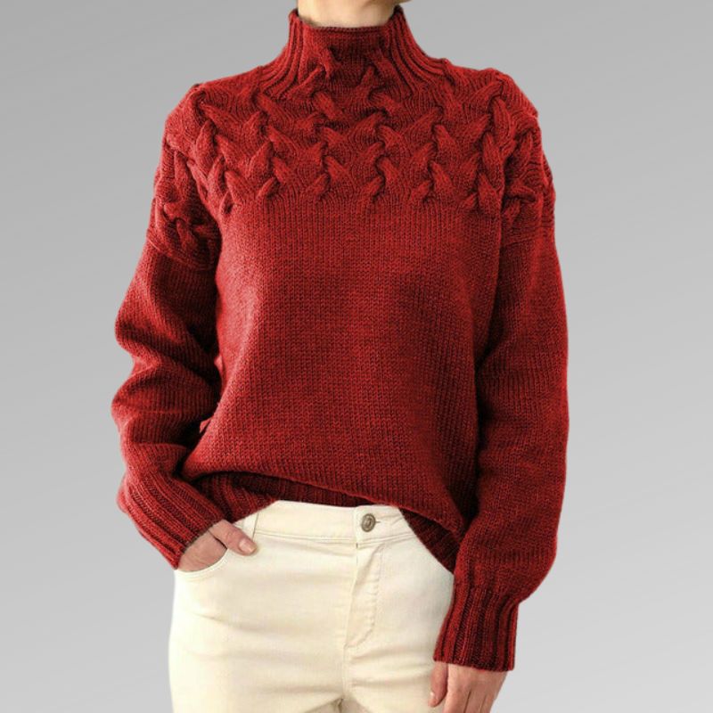 Reagan Col Roulé Femme – Pull d’Hiver Élégant en Coton Mélangé Doux et Confortable