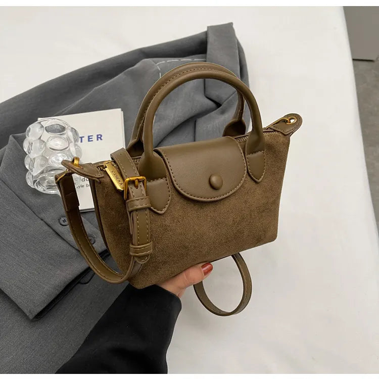 Gemma Sac à Main Femme – Sac Similicuir Compact avec Bandoulière Réglable & Détails Dorés