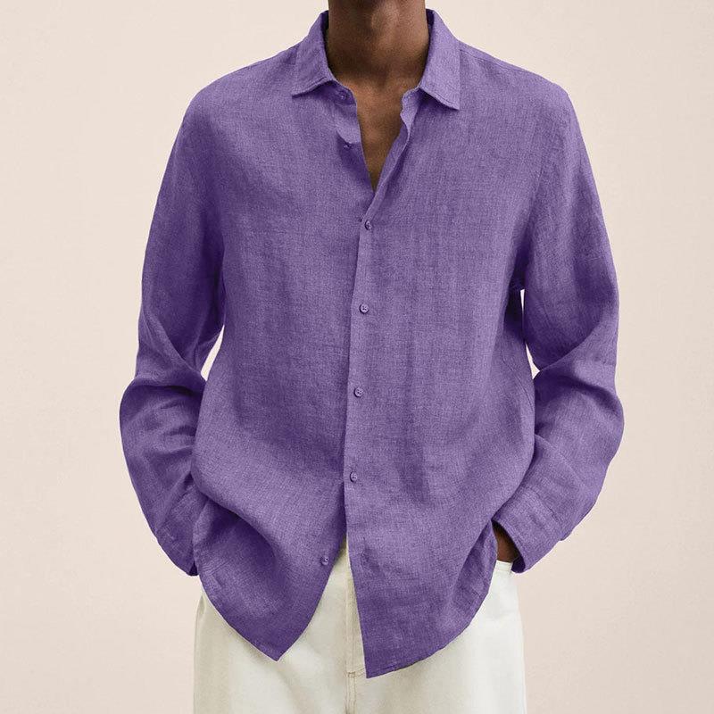 Camicia da uomo Giovanni – Lino traspirante, maniche lunghe, design classico ed elegante