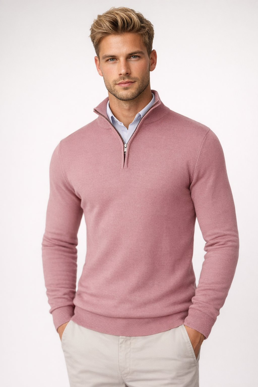 Killian Pull Homme Half-Zip – Col Montant, Maille Douce & Style Smart-Casual